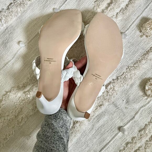 Steve Madden White Prema Braided Sandal heels size 9 - Picture 6 of 7